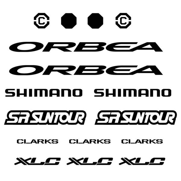 Orbea, Shimano, SRSuntour, Clarks, XLC Pegatinas en vinilo adhesivo Cuadro (12)