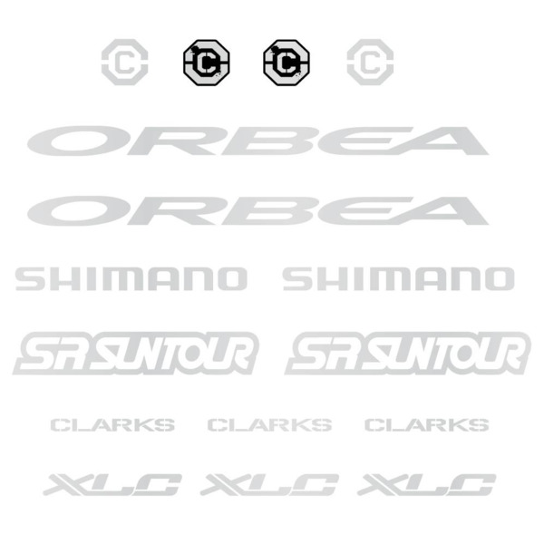 Orbea, Shimano, SRSuntour, Clarks, XLC Pegatinas en vinilo adhesivo Cuadro (15)