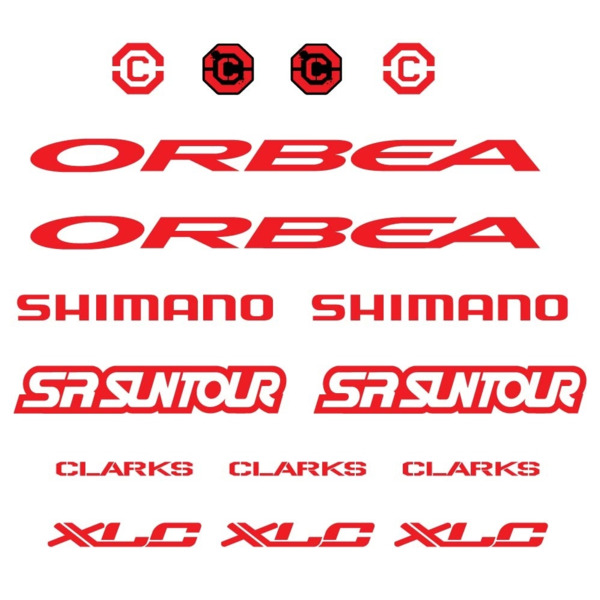 Orbea, Shimano, SRSuntour, Clarks, XLC Pegatinas en vinilo adhesivo Cuadro (19)