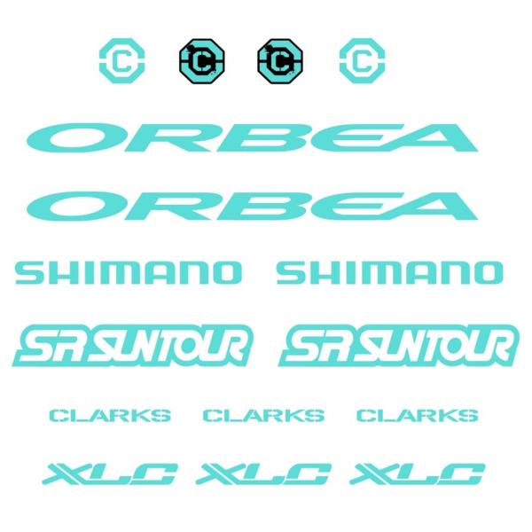 Orbea, Shimano, SRSuntour, Clarks, XLC Pegatinas en vinilo adhesivo Cuadro (22)