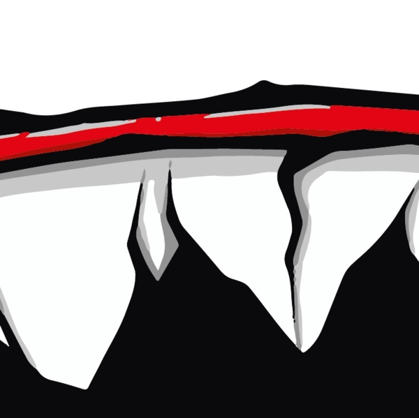 Pegatinas dientes tiburón para kayak o bici (1)