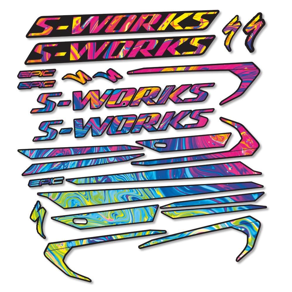 Pegatinas en vinilo adhesivo compatibles con Cuadro Specialized Epic S-Works 2018 (17)