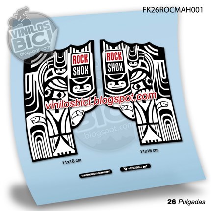 Rock Shox Totem dibujo mahori pegatinas vinilo adhesivo horquilla decals stickers calcas
