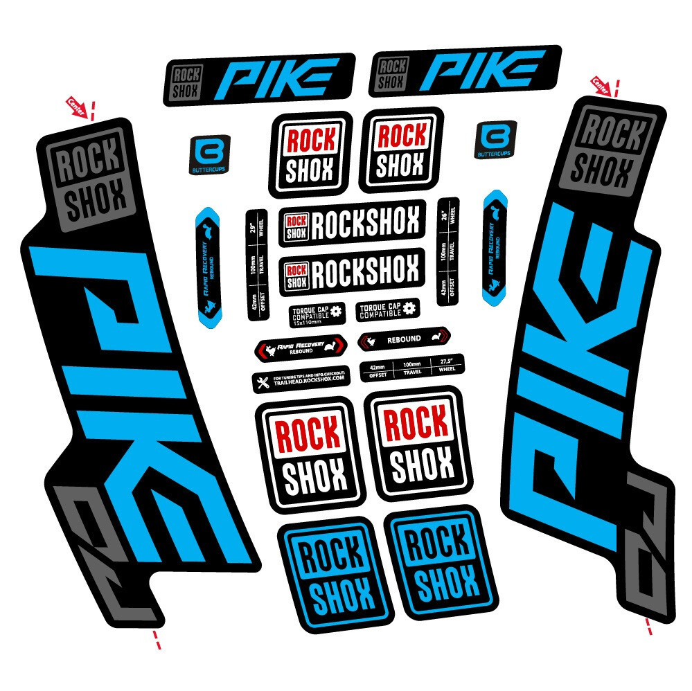 Rock Shox Pike DJ Pegatinas en vinilo adhesivo Horquilla (4)