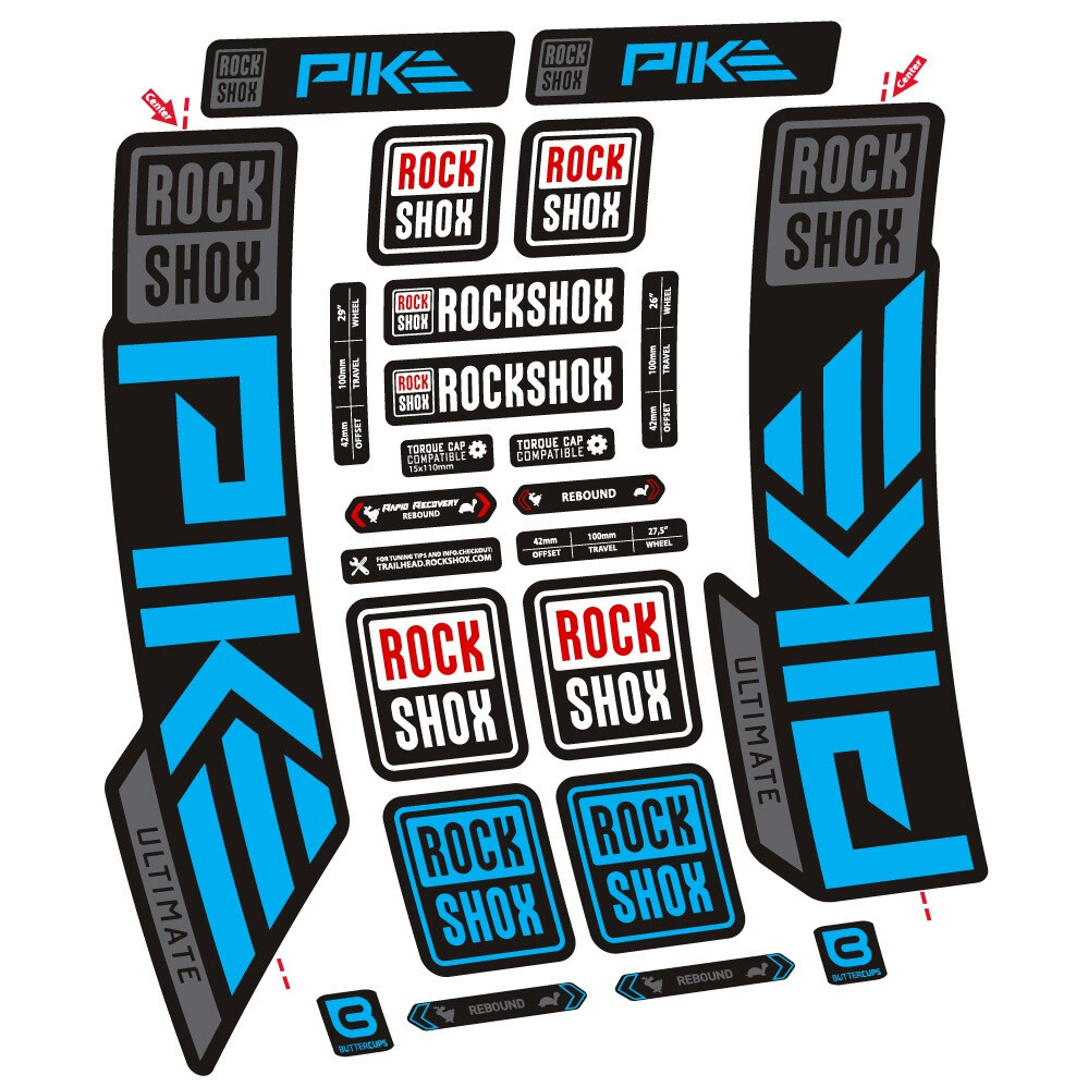 Rock Shox Pike Ultimate Pegatinas en vinilo adhesivo Horquilla (4)
