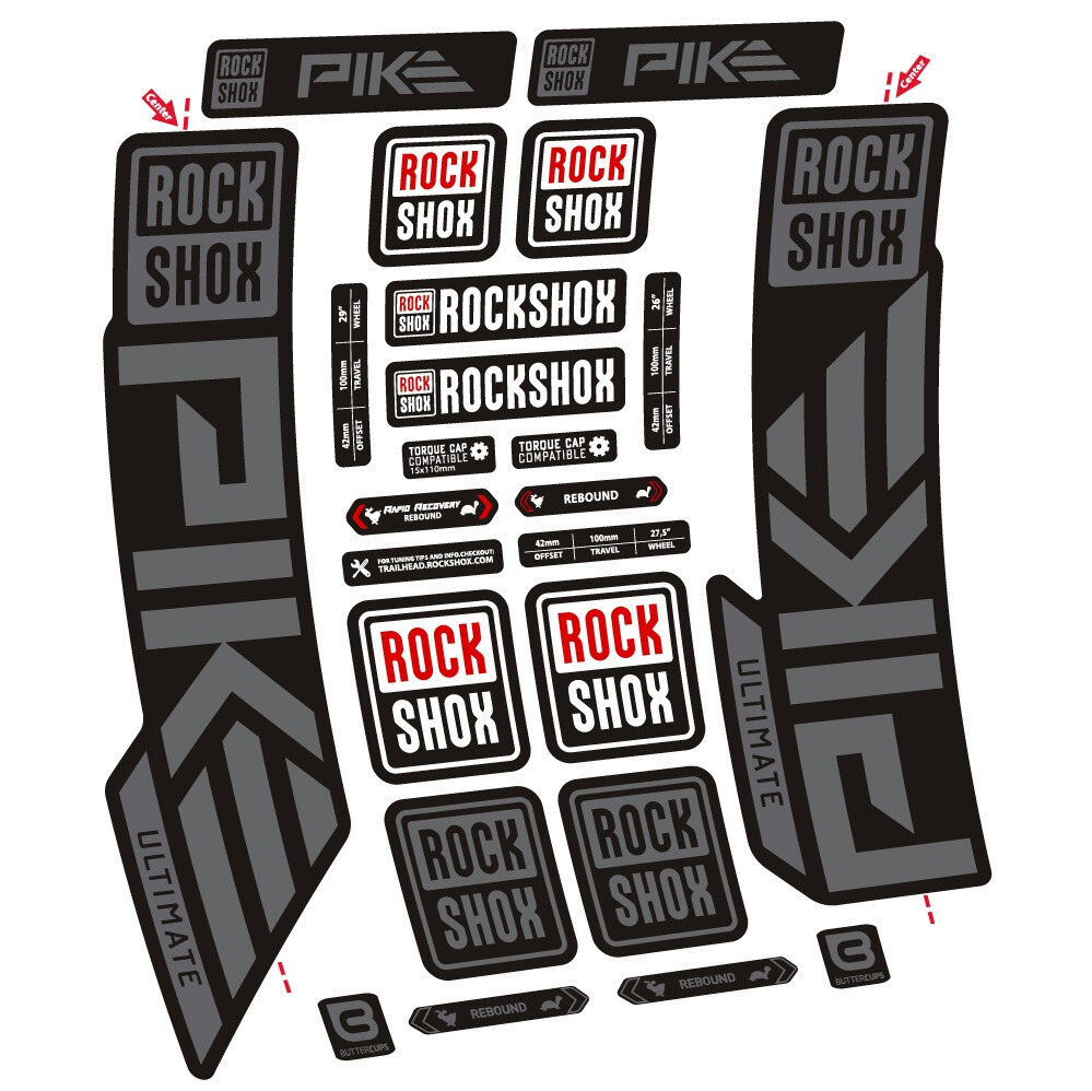Rock Shox Pike Ultimate Pegatinas en vinilo adhesivo Horquilla (7)