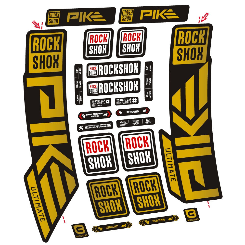 Rock Shox Pike Ultimate Pegatinas en vinilo adhesivo Horquilla (13)