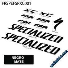 Pegatinas en vinilo adhesivo compatibles con cuadro Specialized FSR XC