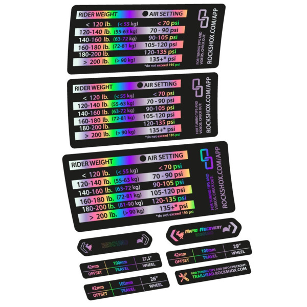 Rock Shox RS1 Tabla Presiones Pegatinas en vinilo adhesivo Horquilla (8)