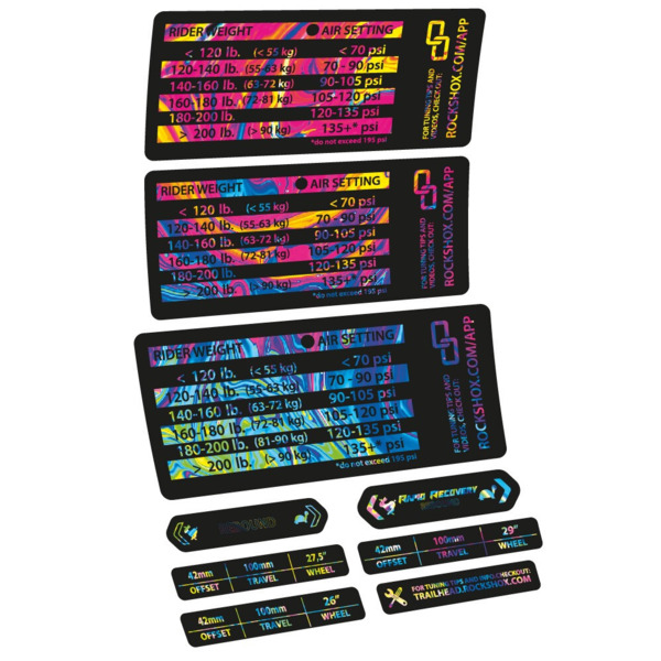 Rock Shox RS1 Tabla Presiones Pegatinas en vinilo adhesivo Horquilla (17)