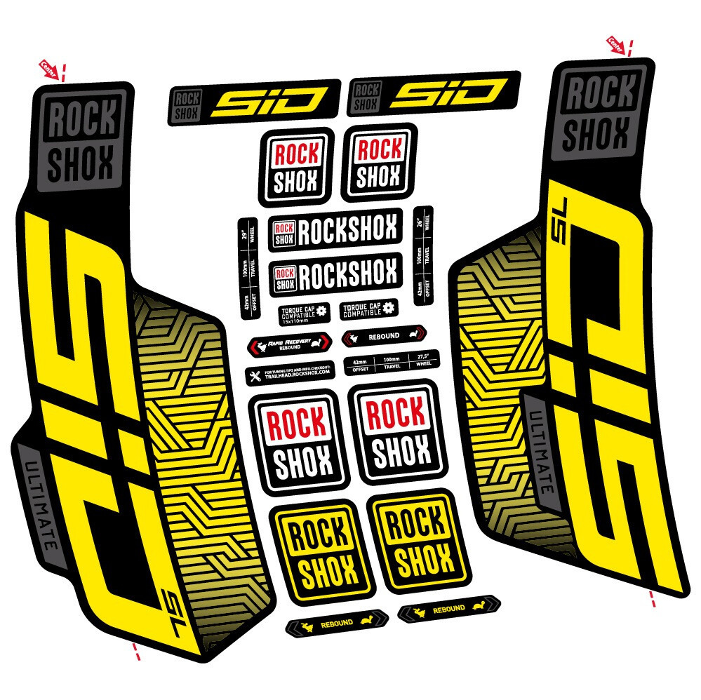 Rock Shox Sid SL Ultimate Flight Attendant Pegatinas en vinilo adhesivo Horquilla (1)
