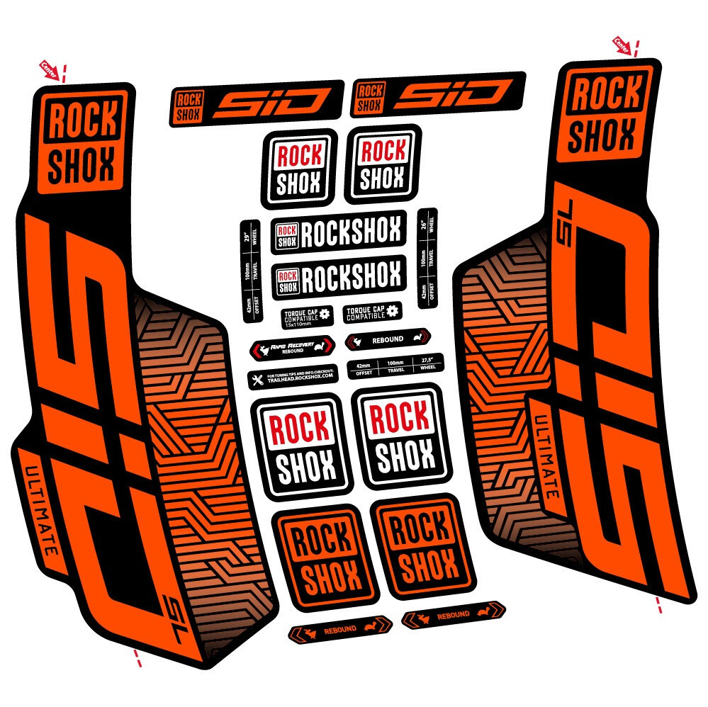 Rock Shox Sid SL Ultimate Flight Attendant Pegatinas en vinilo adhesivo Horquilla (10)