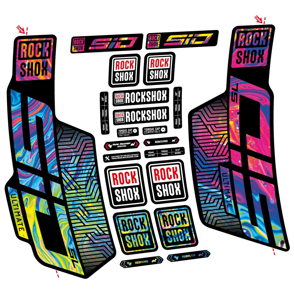 Rock Shox Sid SL Ultimate Flight Attendant Pegatinas en vinilo adhesivo Horquilla (17)