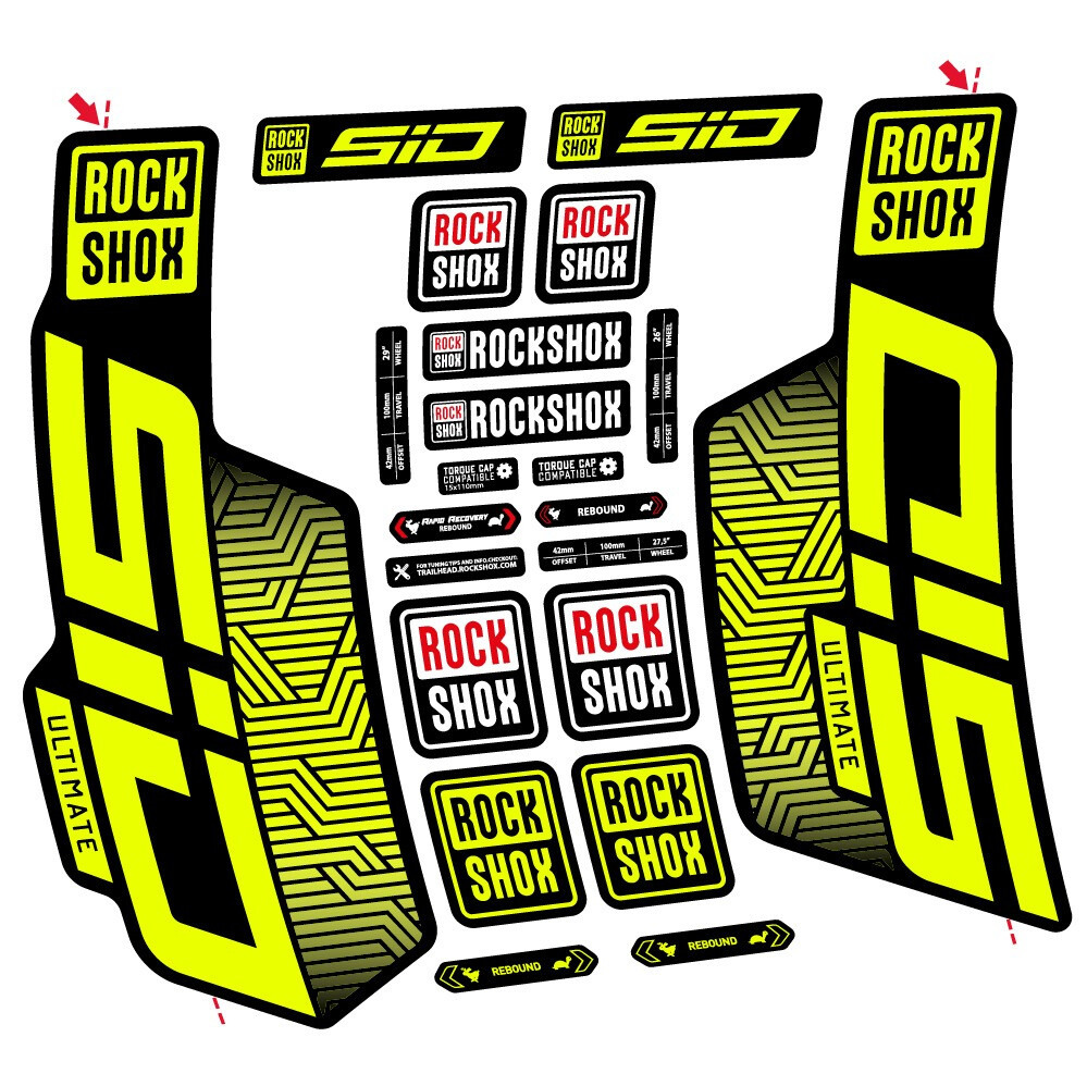 Rock Shox Sid Ultimate Flight Attendant Pegatinas en vinilo adhesivo Horquilla (2)