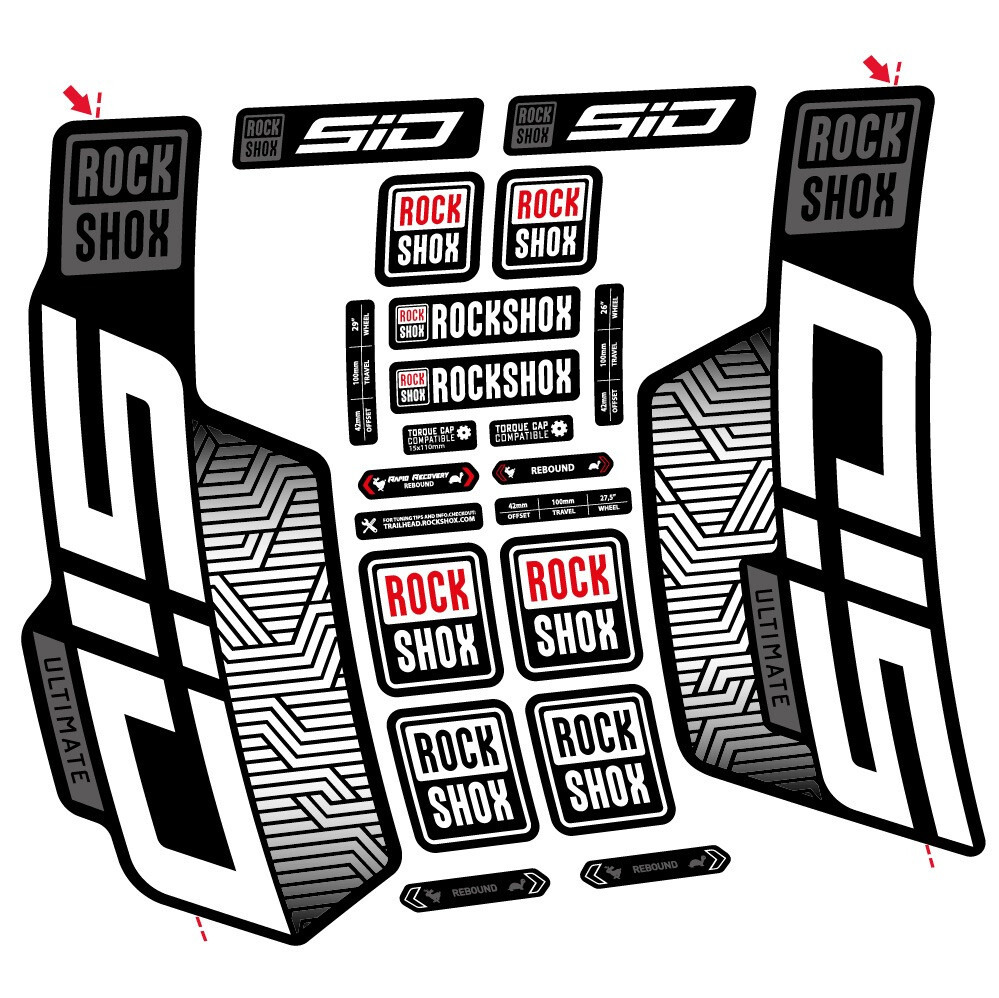 Rock Shox Sid Ultimate Flight Attendant Pegatinas en vinilo adhesivo Horquilla (6)