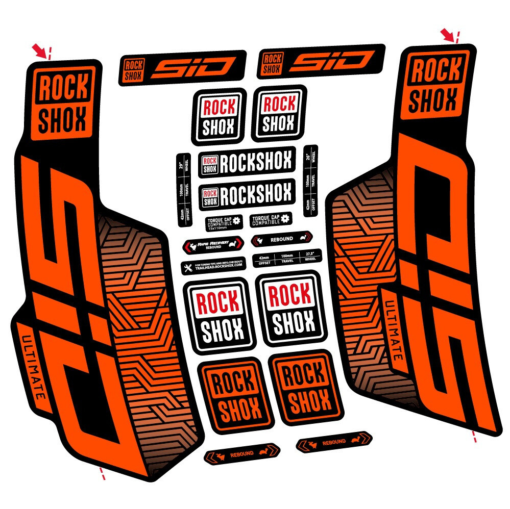 Rock Shox Sid Ultimate Flight Attendant Pegatinas en vinilo adhesivo Horquilla (10)