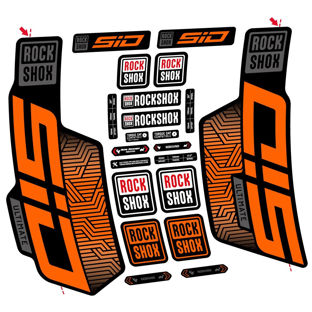 Rock Shox Sid Ultimate Flight Attendant Pegatinas en vinilo adhesivo Horquilla (11)