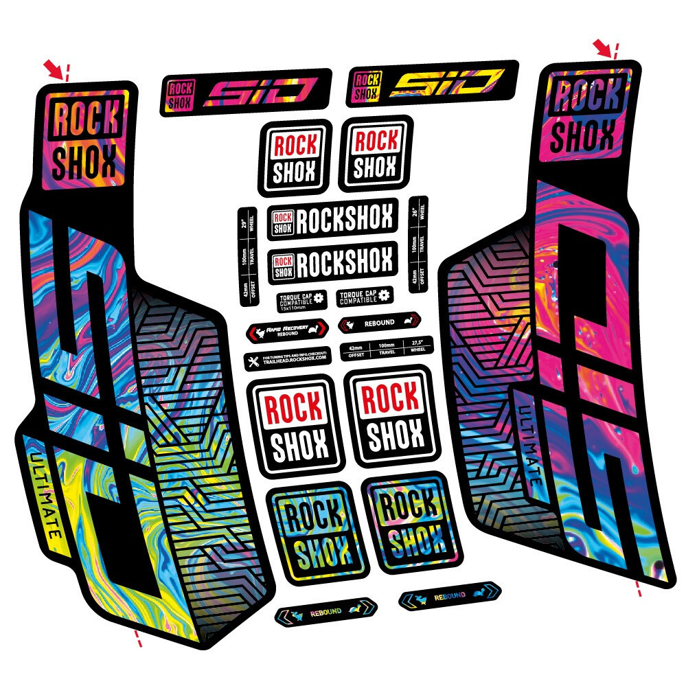 Rock Shox Sid Ultimate Flight Attendant Pegatinas en vinilo adhesivo Horquilla (17)