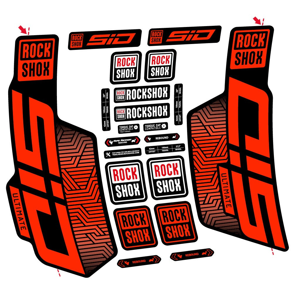 Rock Shox Sid Ultimate Flight Attendant Pegatinas en vinilo adhesivo Horquilla (18)