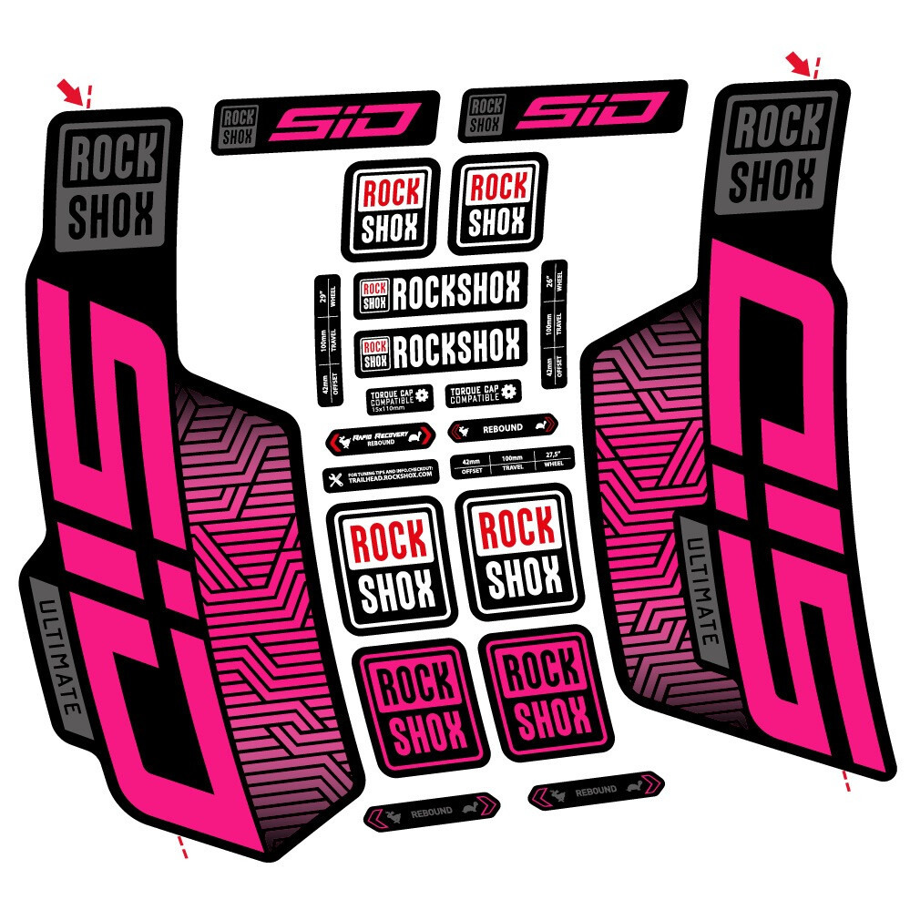 Rock Shox Sid Ultimate Flight Attendant Pegatinas en vinilo adhesivo Horquilla (21)