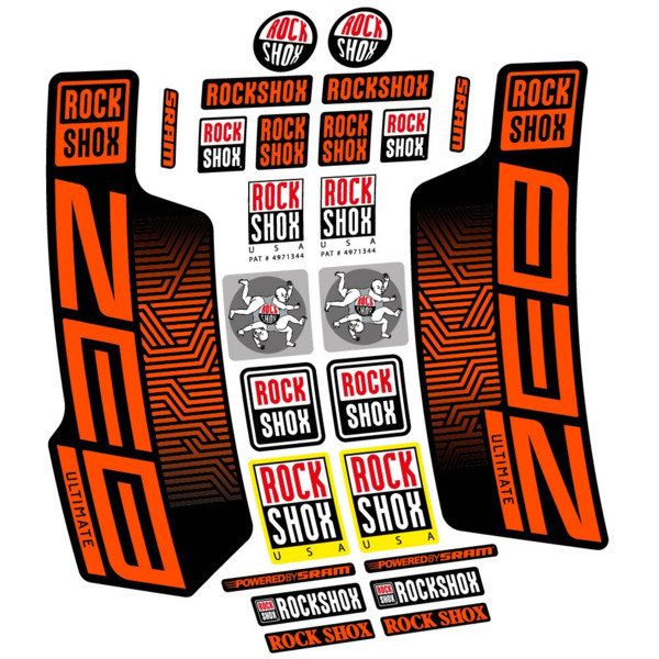 Rock Shox Zeb Ultimate 2023, Pegatinas en vinilo adhesivo Horquilla (10)