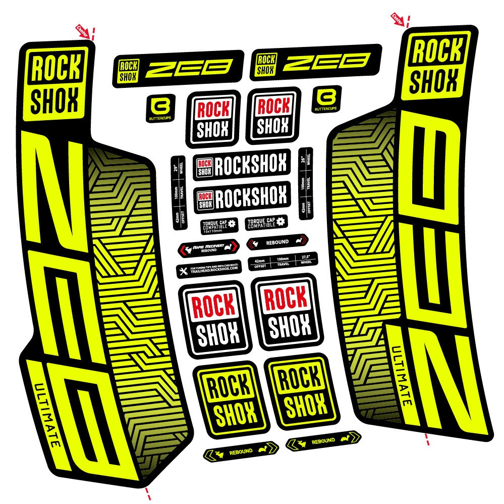 Rock Shox Zeb Ultimate Flight Attendant Pegatinas en vinilo adhesivo Horquilla (2)