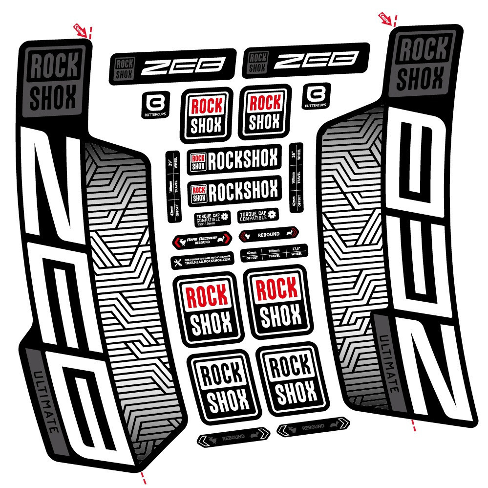 Rock Shox Zeb Ultimate Flight Attendant Pegatinas en vinilo adhesivo Horquilla (6)