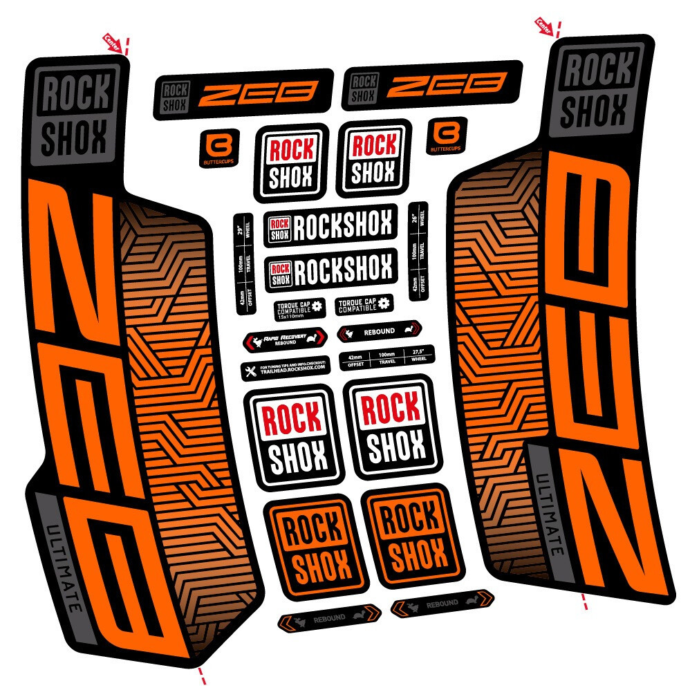 Rock Shox Zeb Ultimate Flight Attendant Pegatinas en vinilo adhesivo Horquilla (11)