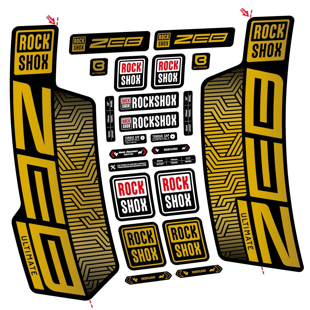 Rock Shox Zeb Ultimate Flight Attendant Pegatinas en vinilo adhesivo Horquilla (13)