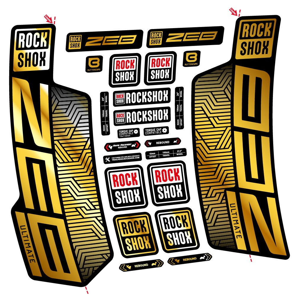 Rock Shox Zeb Ultimate Flight Attendant Pegatinas en vinilo adhesivo Horquilla (14)