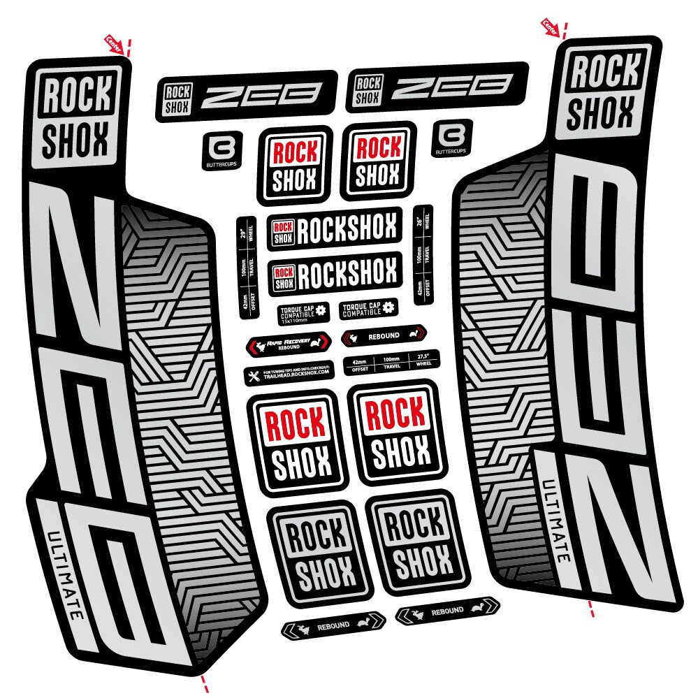 Rock Shox Zeb Ultimate Flight Attendant Pegatinas en vinilo adhesivo Horquilla (15)