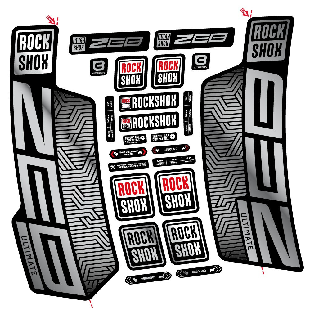 Rock Shox Zeb Ultimate Flight Attendant Pegatinas en vinilo adhesivo Horquilla (16)