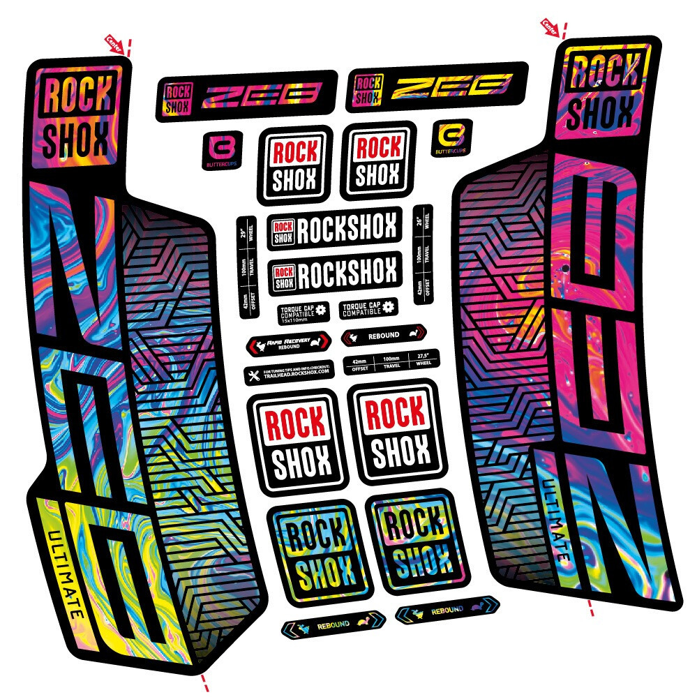 Rock Shox Zeb Ultimate Flight Attendant Pegatinas en vinilo adhesivo Horquilla (17)
