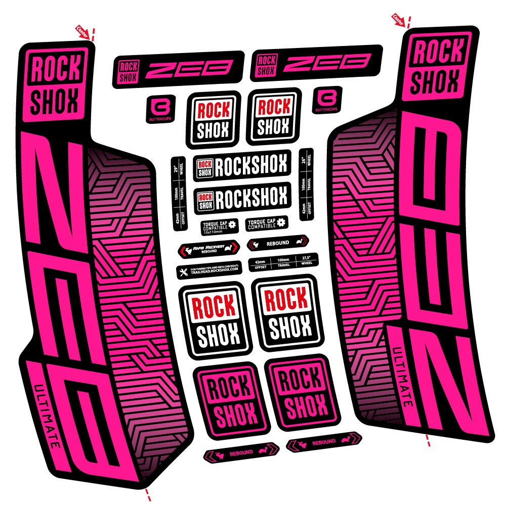 Rock Shox Zeb Ultimate Flight Attendant Pegatinas en vinilo adhesivo Horquilla (20)