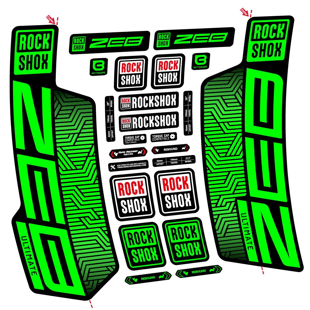Rock Shox Zeb Ultimate Flight Attendant Pegatinas en vinilo adhesivo Horquilla (23)