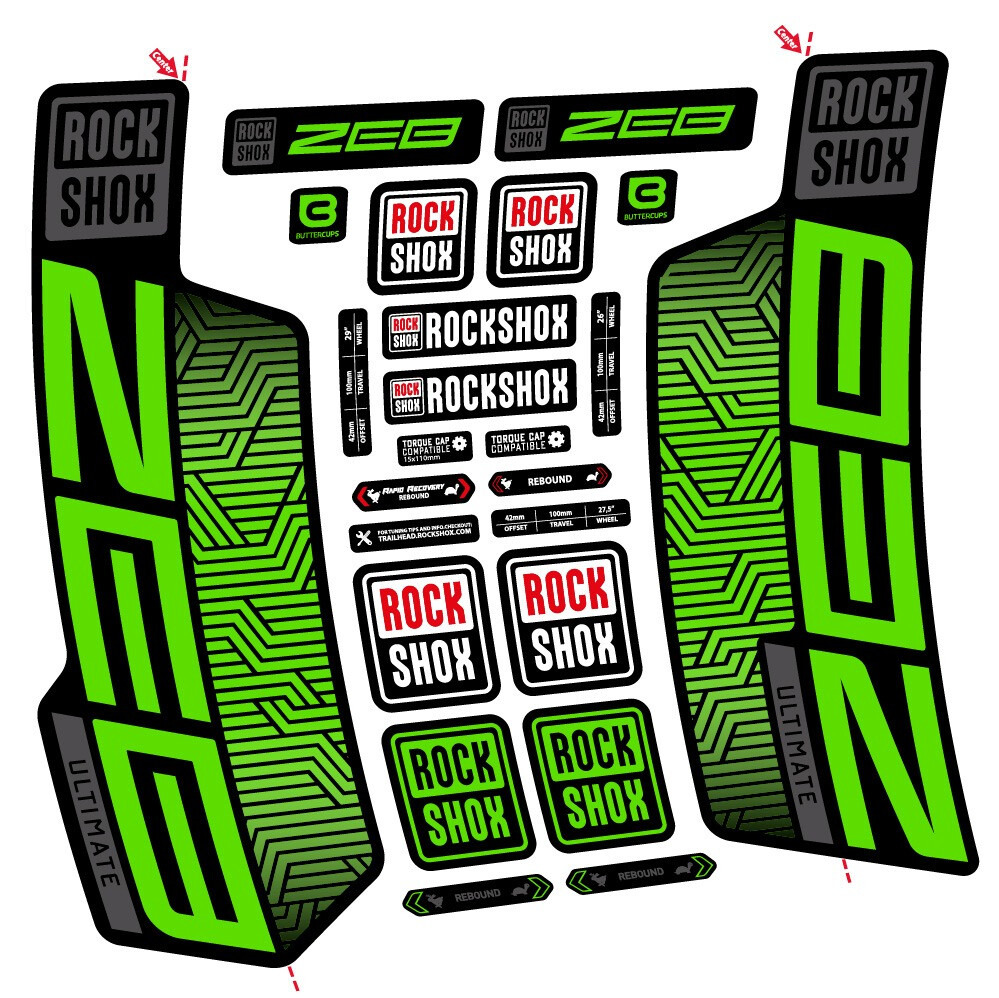 Rock Shox Zeb Ultimate Flight Attendant Pegatinas en vinilo adhesivo Horquilla (24)