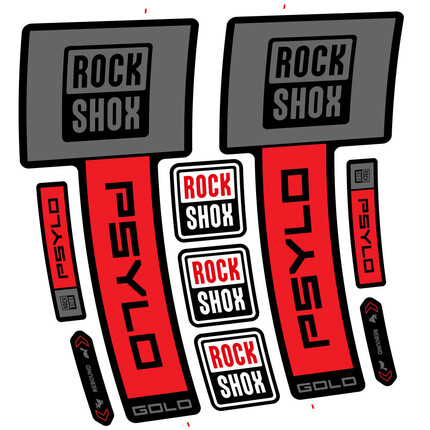 Pegatinas para Horquilla RockShox Psylo Gold 2025 en vinilo adhesivo stickers graphics calcas adesivi autocollants