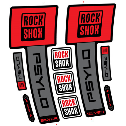 Pegatinas para Horquilla RockShox Psylo Silver 2025 en vinilo adhesivo stickers graphics calcas adesivi autocollants