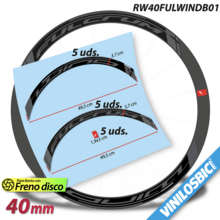 Fulcrum 40 Wind DB, pegatinas en vinilo adhesivo llantas