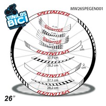 Pegatinas en vinilo adhesivo compatibles con llantas Specialized 26"