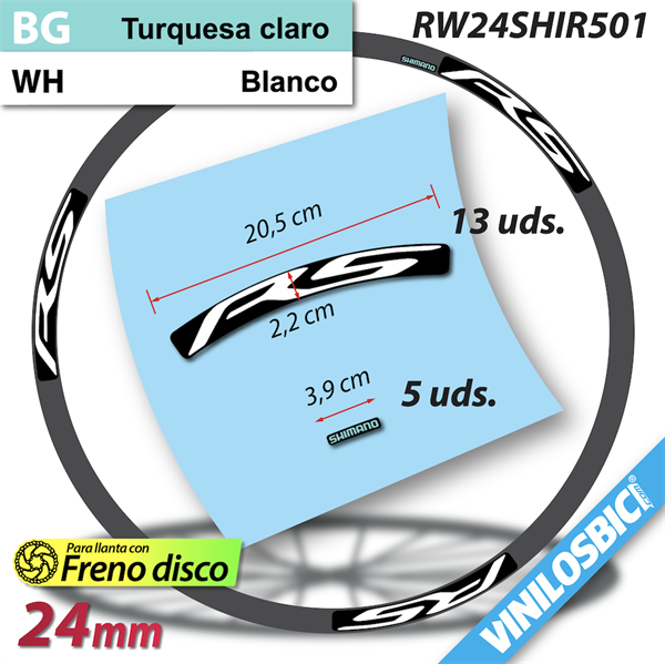 Shimano RS pegatinas vinilo adhesivo llantas 50mm