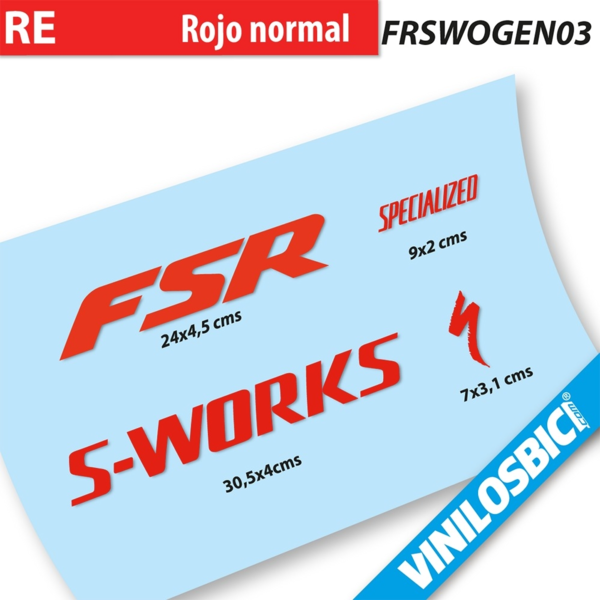 Specialized S-Works FSR Pegatinas en vinilo adhesivo Cuadro (2)