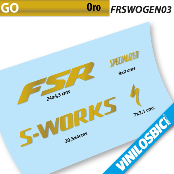Specialized S-Works FSR Pegatinas en vinilo adhesivo Cuadro (3)
