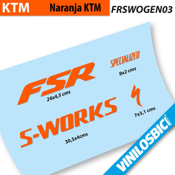 Specialized S-Works FSR Pegatinas en vinilo adhesivo Cuadro (8)