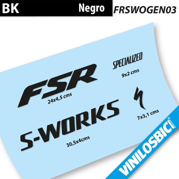 Specialized S-Works FSR Pegatinas en vinilo adhesivo Cuadro (11)