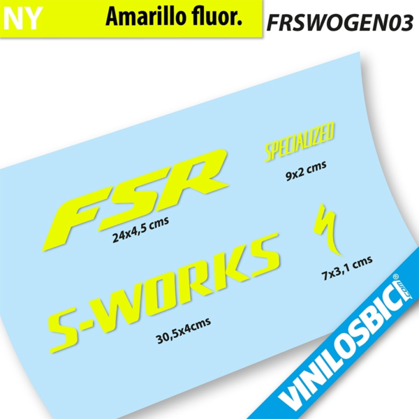 Specialized S-Works FSR Pegatinas en vinilo adhesivo Cuadro (12)
