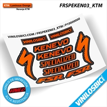 Pegatinas en vinilo adhesivo compatibles con cuadro bici Specialized Kenevo