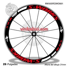 tinas en vinilo adhesivo compatibles con llantas Specialized S-Works