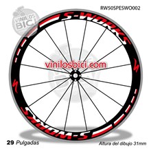 tinas en vinilo adhesivo compatibles con llantas Specialized S-Works