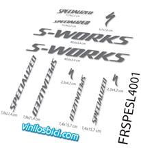 Pegatinas en vinilo adhesivo compatibles con cuadro bici Specialized S-Works